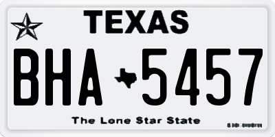 TX license plate BHA5457