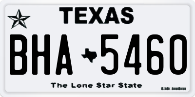 TX license plate BHA5460