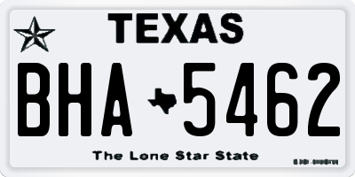 TX license plate BHA5462