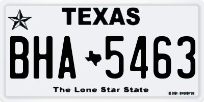 TX license plate BHA5463