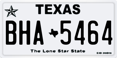 TX license plate BHA5464