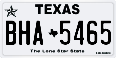 TX license plate BHA5465