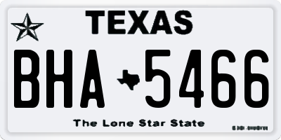 TX license plate BHA5466