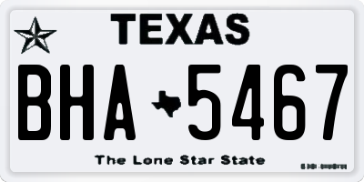 TX license plate BHA5467