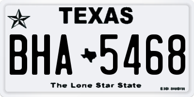 TX license plate BHA5468