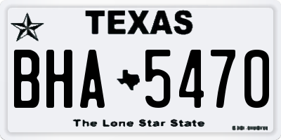TX license plate BHA5470