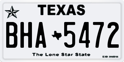 TX license plate BHA5472