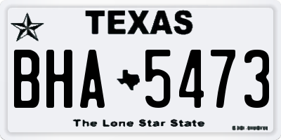 TX license plate BHA5473