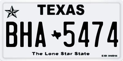 TX license plate BHA5474