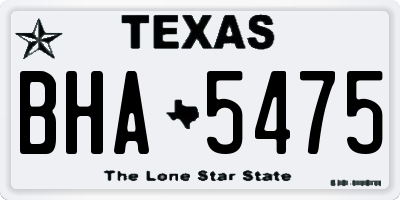 TX license plate BHA5475