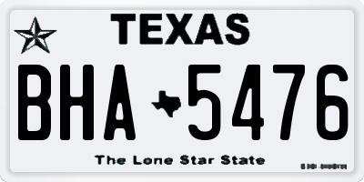 TX license plate BHA5476