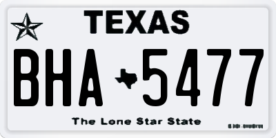 TX license plate BHA5477
