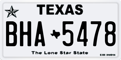 TX license plate BHA5478