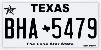TX license plate BHA5479