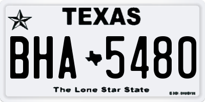TX license plate BHA5480