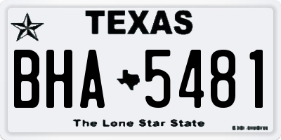 TX license plate BHA5481