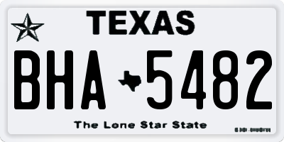 TX license plate BHA5482