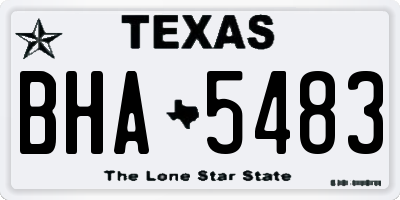 TX license plate BHA5483
