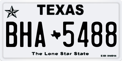 TX license plate BHA5488