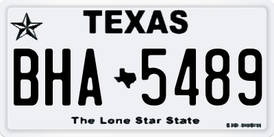 TX license plate BHA5489