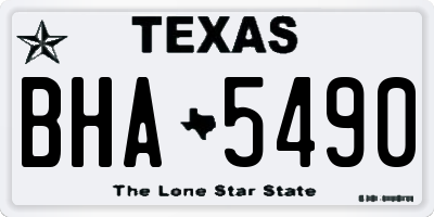 TX license plate BHA5490