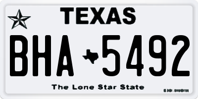 TX license plate BHA5492