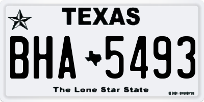 TX license plate BHA5493