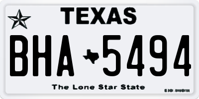 TX license plate BHA5494