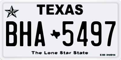 TX license plate BHA5497