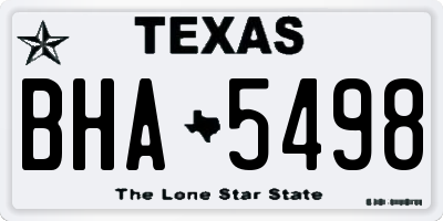 TX license plate BHA5498