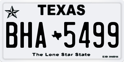 TX license plate BHA5499