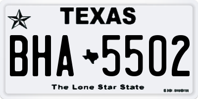 TX license plate BHA5502