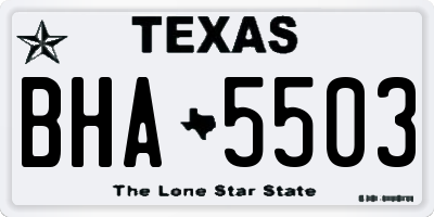 TX license plate BHA5503