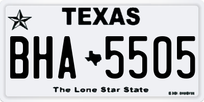TX license plate BHA5505