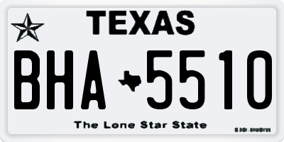 TX license plate BHA5510