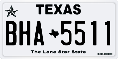 TX license plate BHA5511