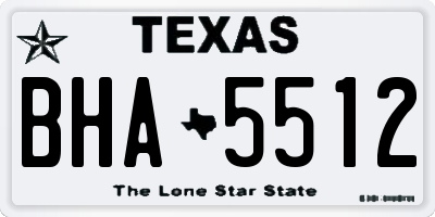 TX license plate BHA5512