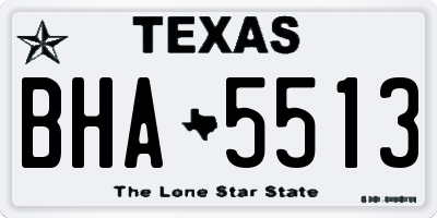 TX license plate BHA5513
