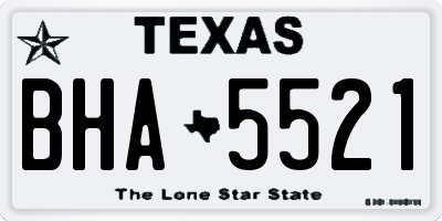 TX license plate BHA5521