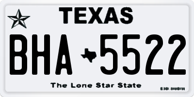TX license plate BHA5522