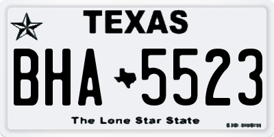 TX license plate BHA5523