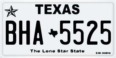 TX license plate BHA5525