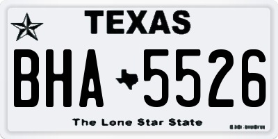 TX license plate BHA5526