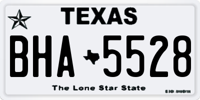 TX license plate BHA5528
