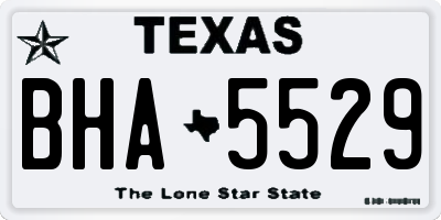 TX license plate BHA5529