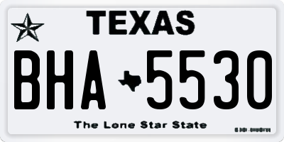 TX license plate BHA5530