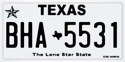 TX license plate BHA5531