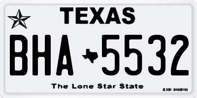 TX license plate BHA5532
