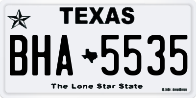 TX license plate BHA5535