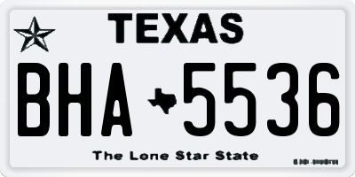 TX license plate BHA5536